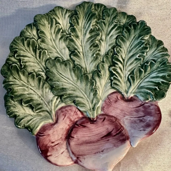 Fits And Floyd Set Of 4 Vintage Radish Salad Plates - Picture 6 of 7
